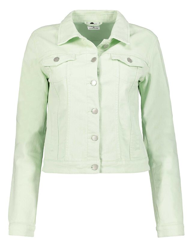 Damen Coloured Jeansjacke Mit Brusttaschen Takko Fashion 