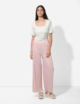 T-Shirt - Material-Mix - weiß