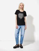 Tričko - Třpytivý potisk - cerná