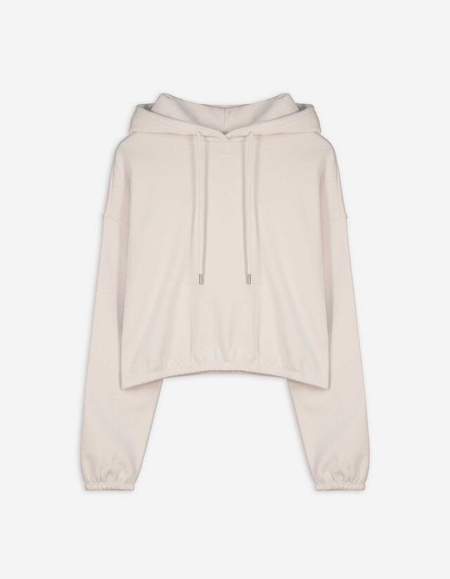 Hoodie - Capuchon met tunnelkoord - beige
