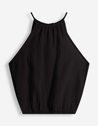 Blusentop - einfarbig - schwarz