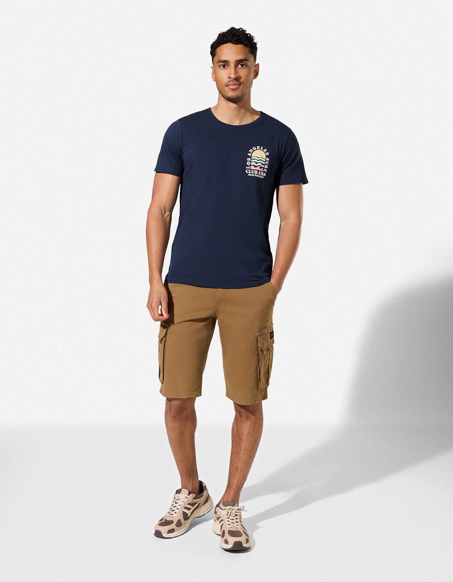 T-shirt - Print - Petrolblauw