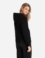 bluza z kapturem - nadrukowany przekaz - czarny