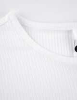 Maglia a manica lunga - A costine - bianco