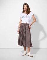 Faltenrock - Plisseefalten - braun