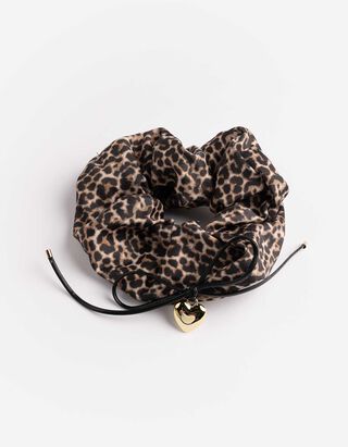 &Eacute;lastique &agrave; cheveux - Motif l&eacute;opard - Brun