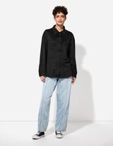 Giacca scamiciata - Imitazione di camoscio - nero