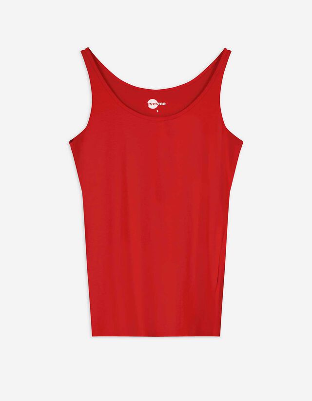 Top - Percentuale di tessuto elasticizzato - rosso