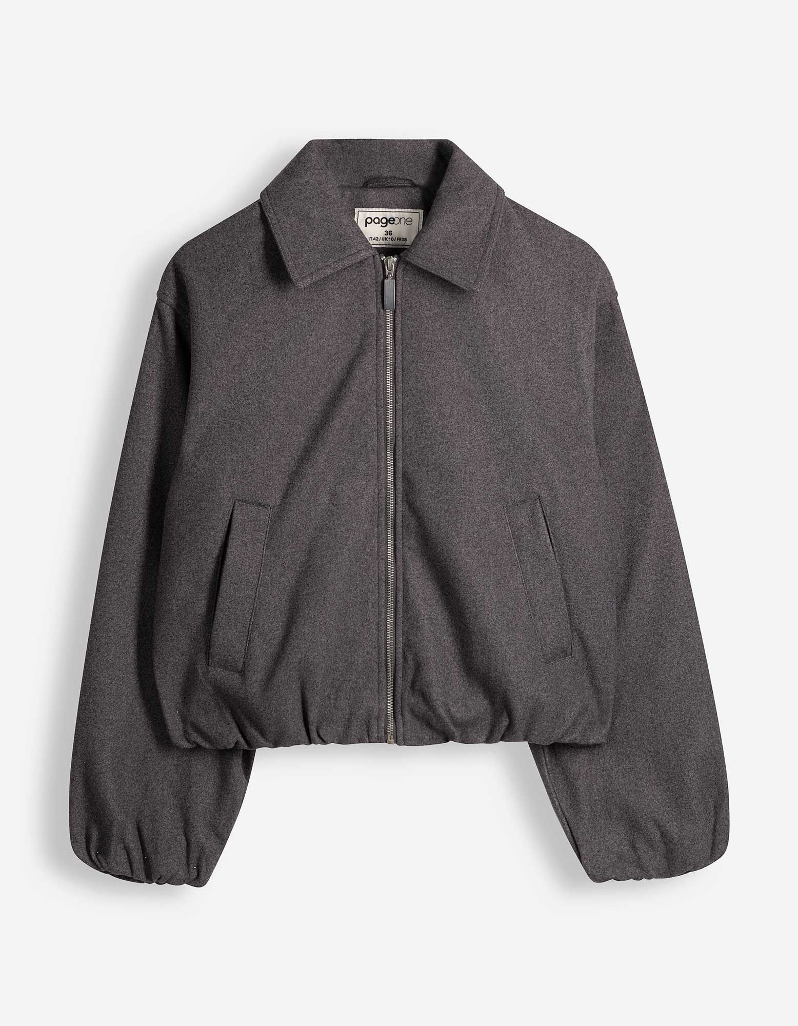 Blouson - Woll-Optik - Grau