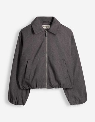 Blouson - Woll-Optik - Grau