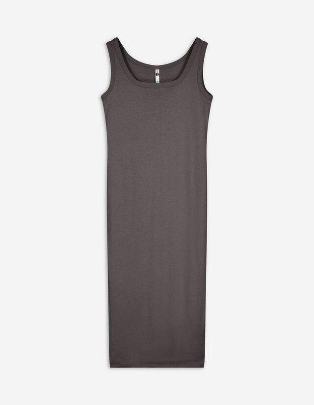 Abito midi - Spacco laterale - grigio scuro