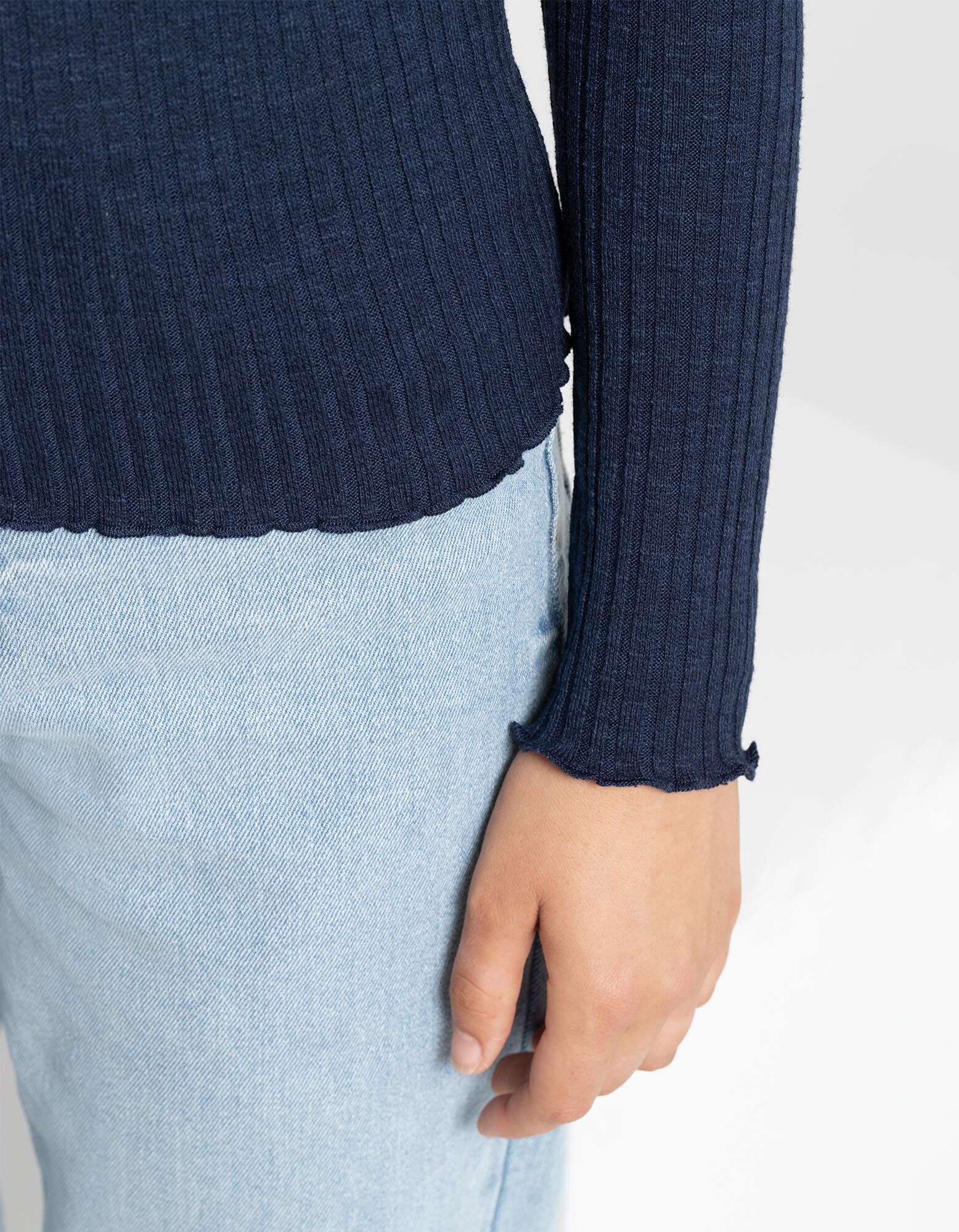 Longsleeve - Viscosemix - donkerblauw