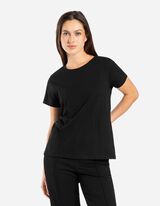 Marškinėliai - Apskrita iškirptė - juodas