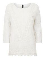 Damen Shirt mit H&auml;kelspitze