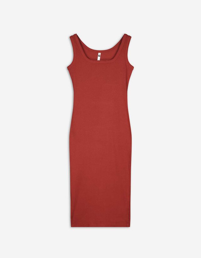 Maxikleid - einfarbig - rot