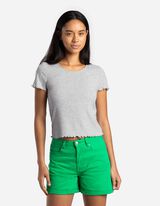 T-shirt - falisty brzeg - jasny szary