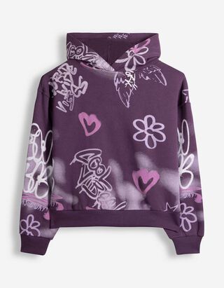 Hoodie - Print all-over - Paars