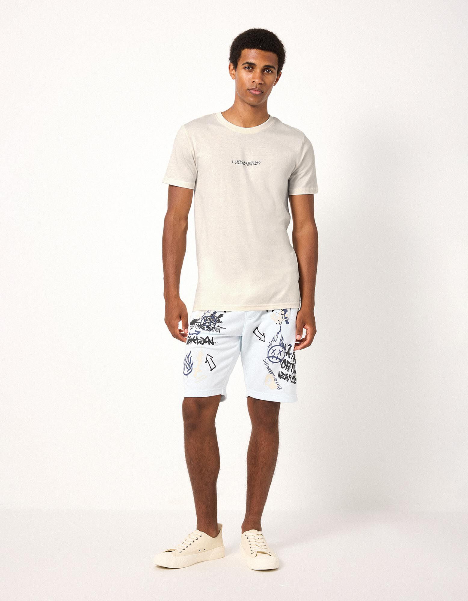 Majica kratek rokav - Enobarvno - Off-White bela