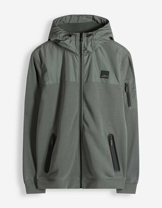 Sweatjacke - Regular Fit - dunkelgr&uuml;n