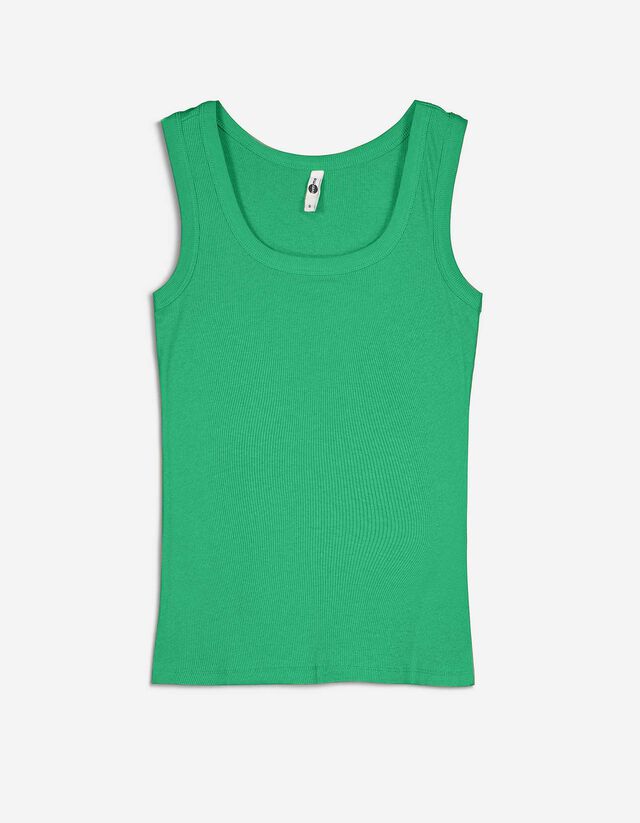 Top - Structură cu nervuri - Verde