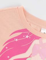 Set pijama alcătuit din bluză și pantaloni scurți - Imprimeu - Bronz