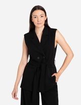 Długa kamizelka - z domieszką wiskozy - czarny