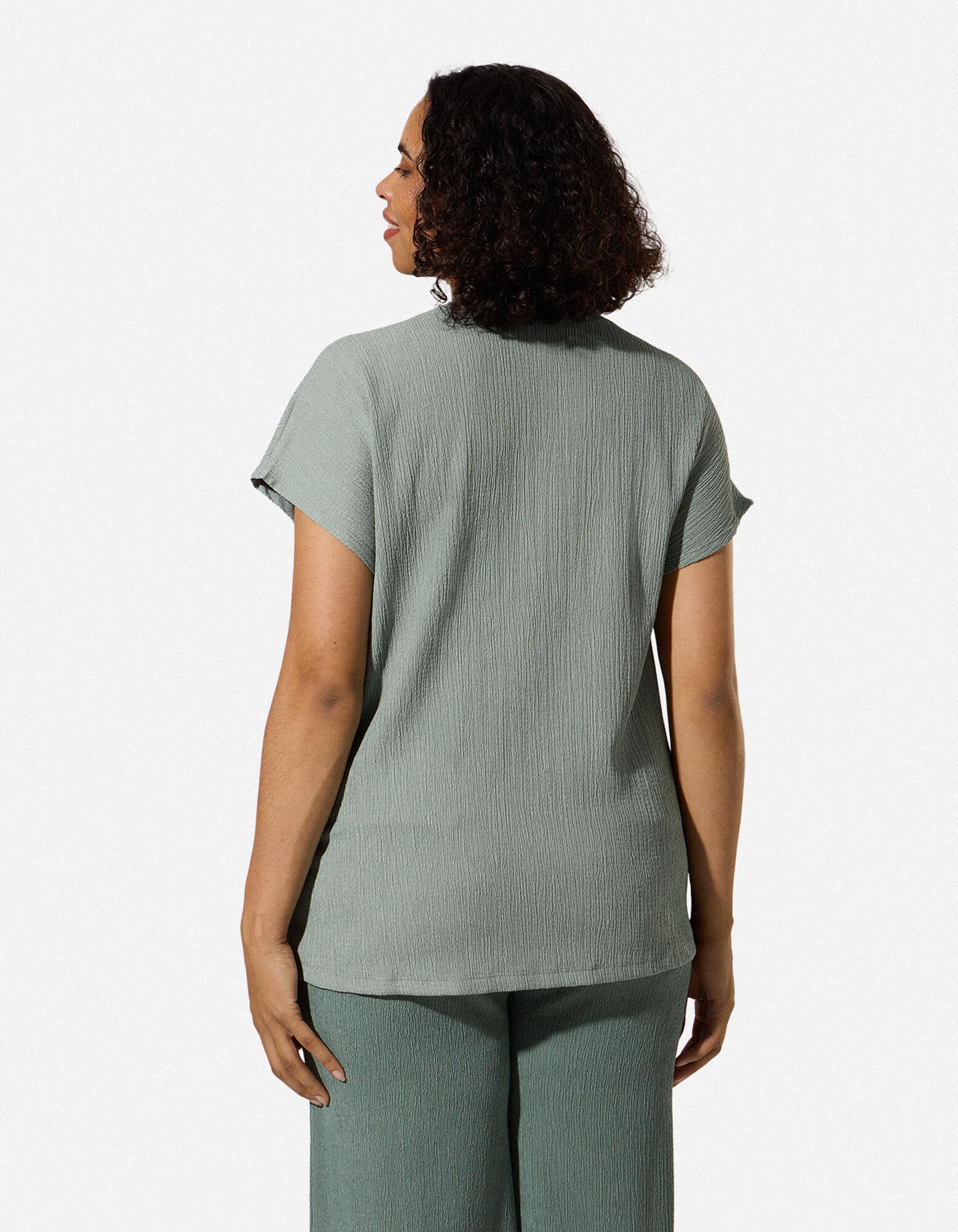 Blusenshirt - Knopfleiste - Petrol