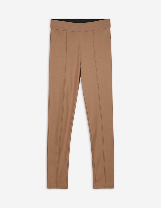 Leggings - Bundfalte - braun