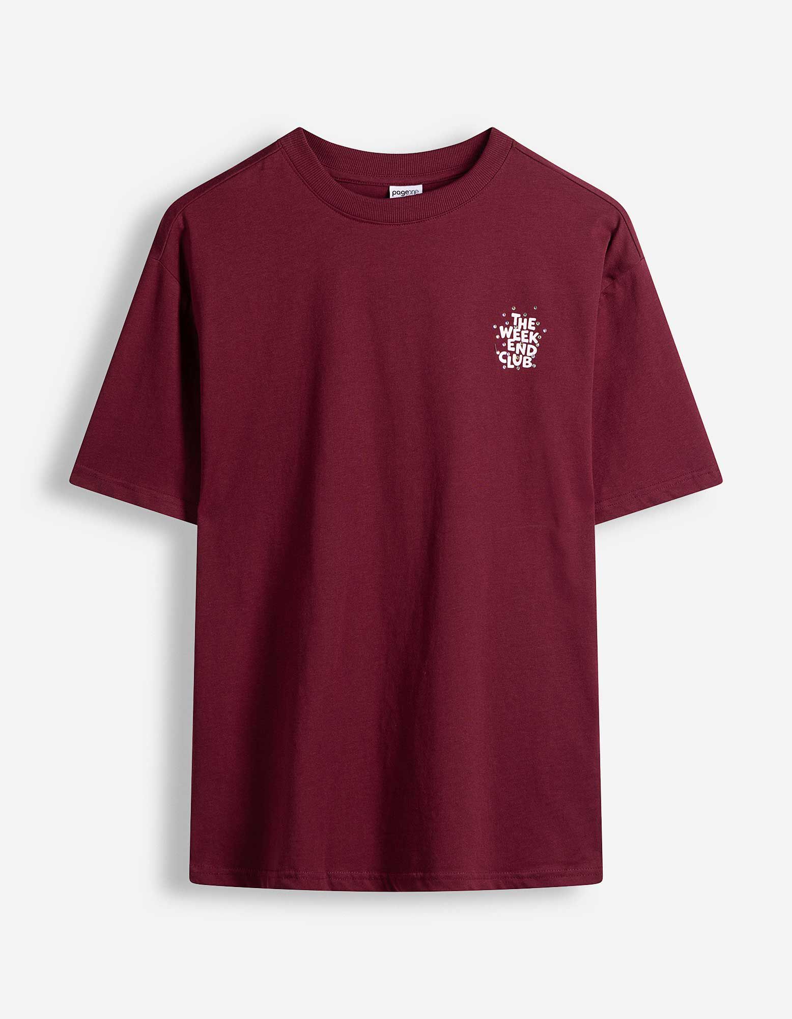 Longshirt - Oversized Fit - Dunkelrot