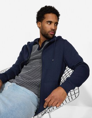 Sweatjacke - Kapuze mit Tunnelzug - dunkelblau