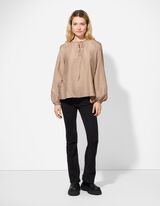 Blusa - Scollo a V - beige