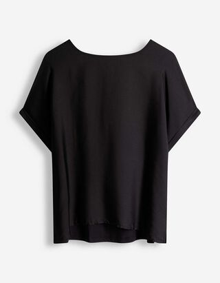 Shirt - Seitenschlitz - schwarz