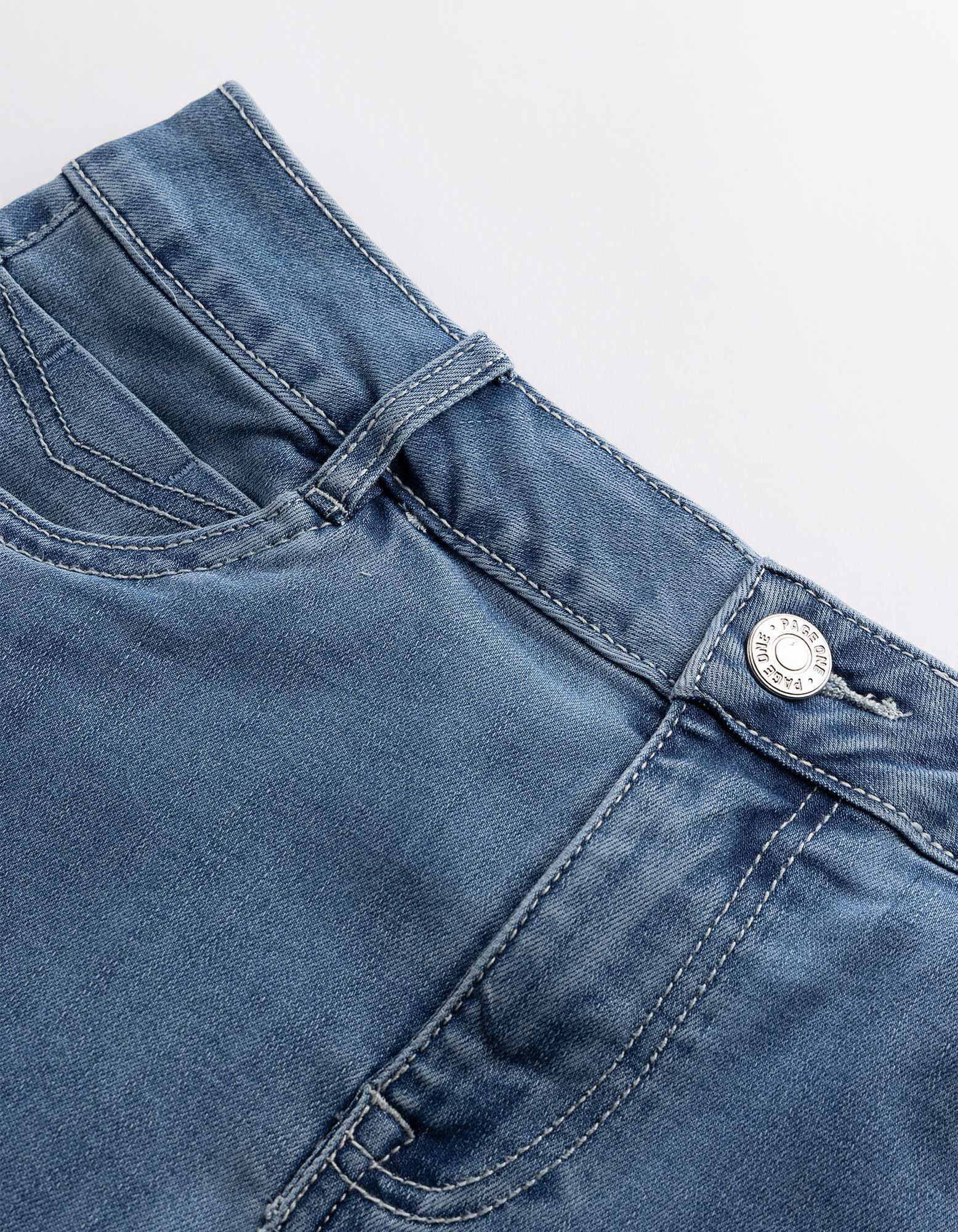 Pantacourt - Coupe Skinny Fit - Bleu