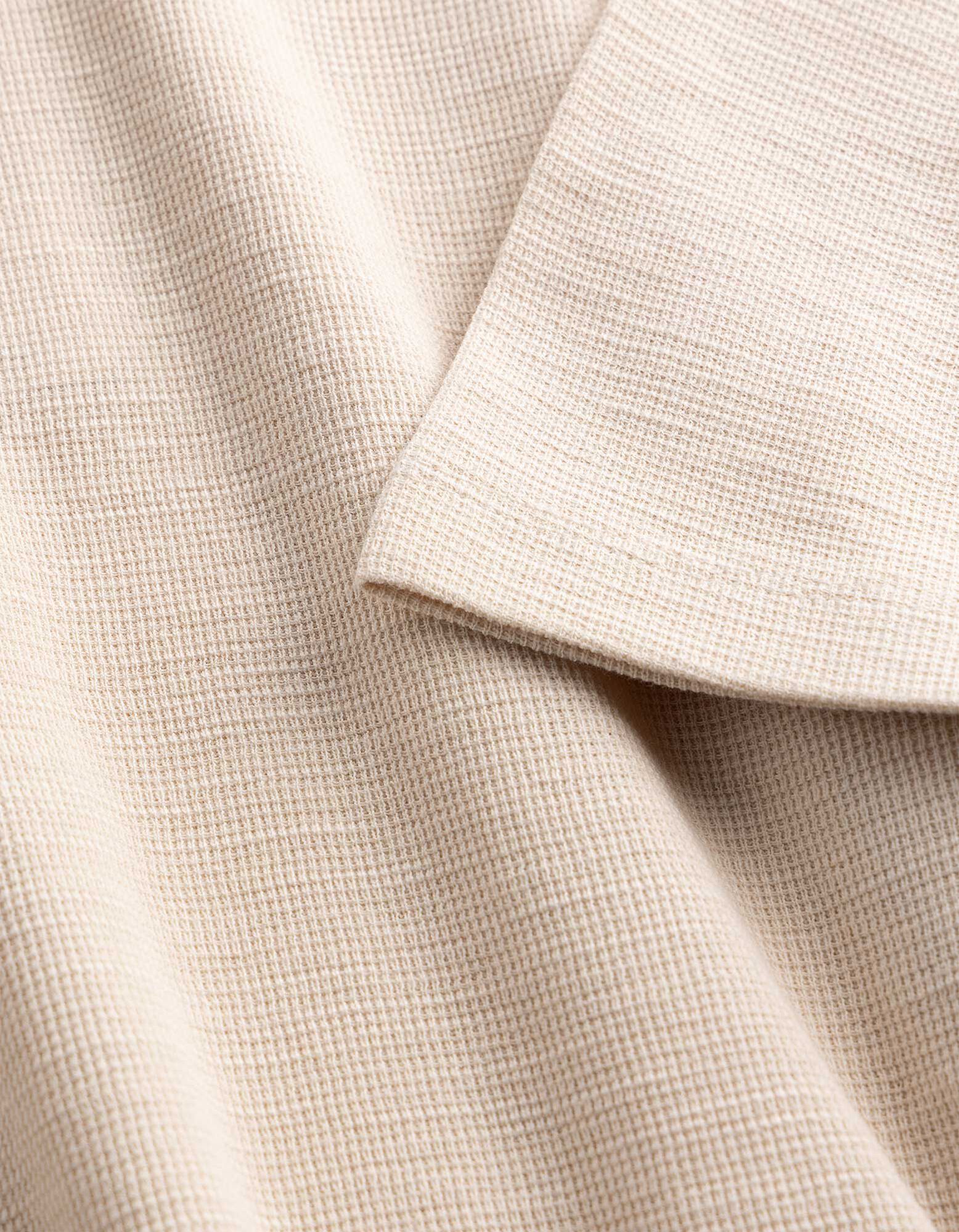 T-shirt - Wafelstructuur - Beige