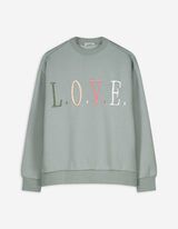 Sweatshirt - Stickerei - hellgrün