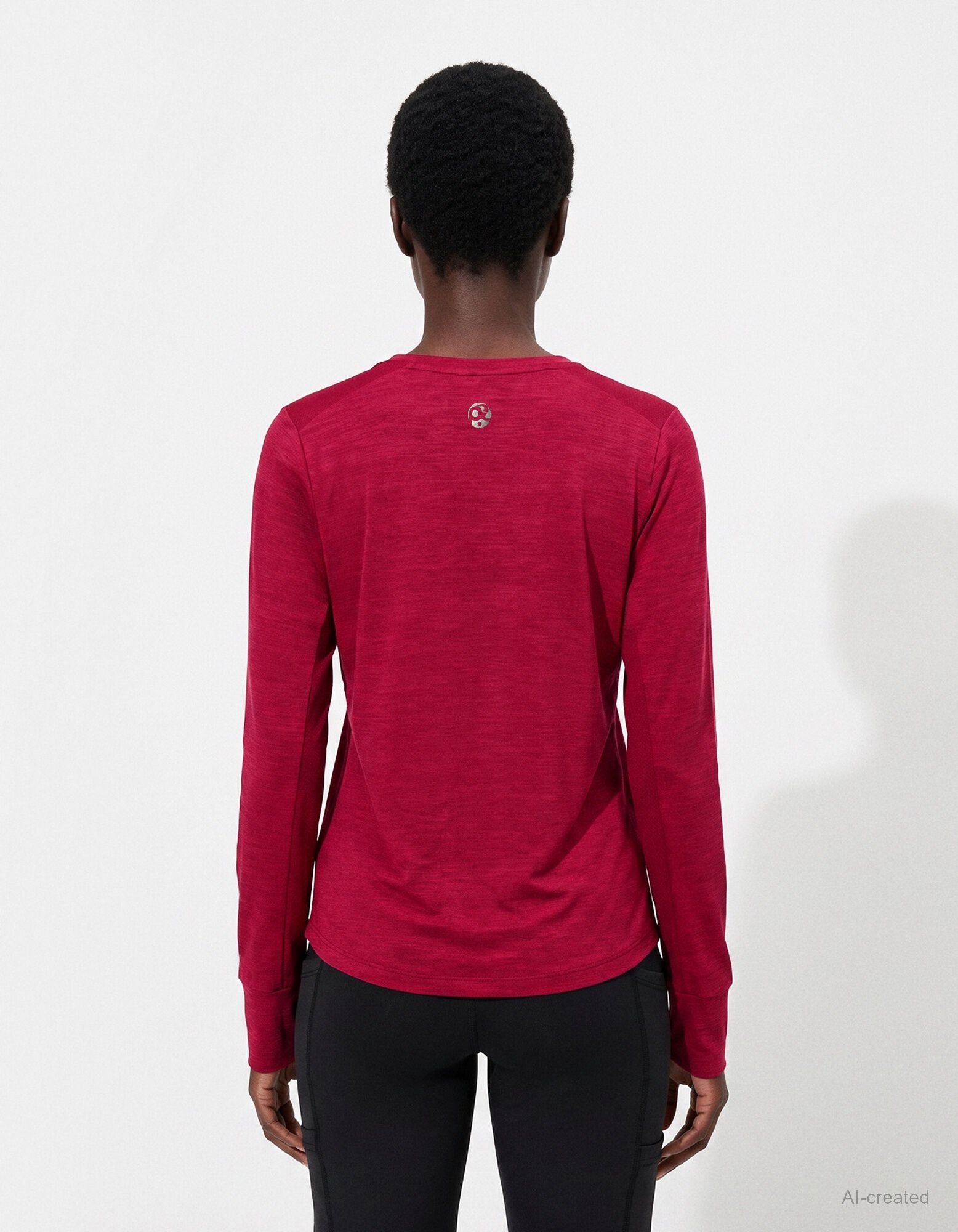 Langarmshirt - Rundhals-Ausschnitt - Orange