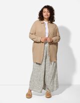 Bluză - Guler de cămașă - Bej