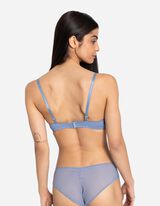 biustonosz push-up - obszycie z koronki - jasny niebieski