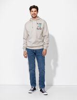 Mikina s kapucňou - Zadný výtlačok - bezova