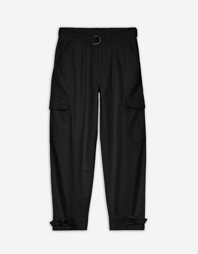 Pantaloni cargo - Misto cotone - nero