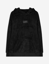 Hoodie - Pluche - zwart