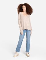 Pleteni pulover - V-izrez - bez