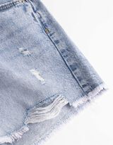 Pantaloni scurți denim - Distrus - Albastru