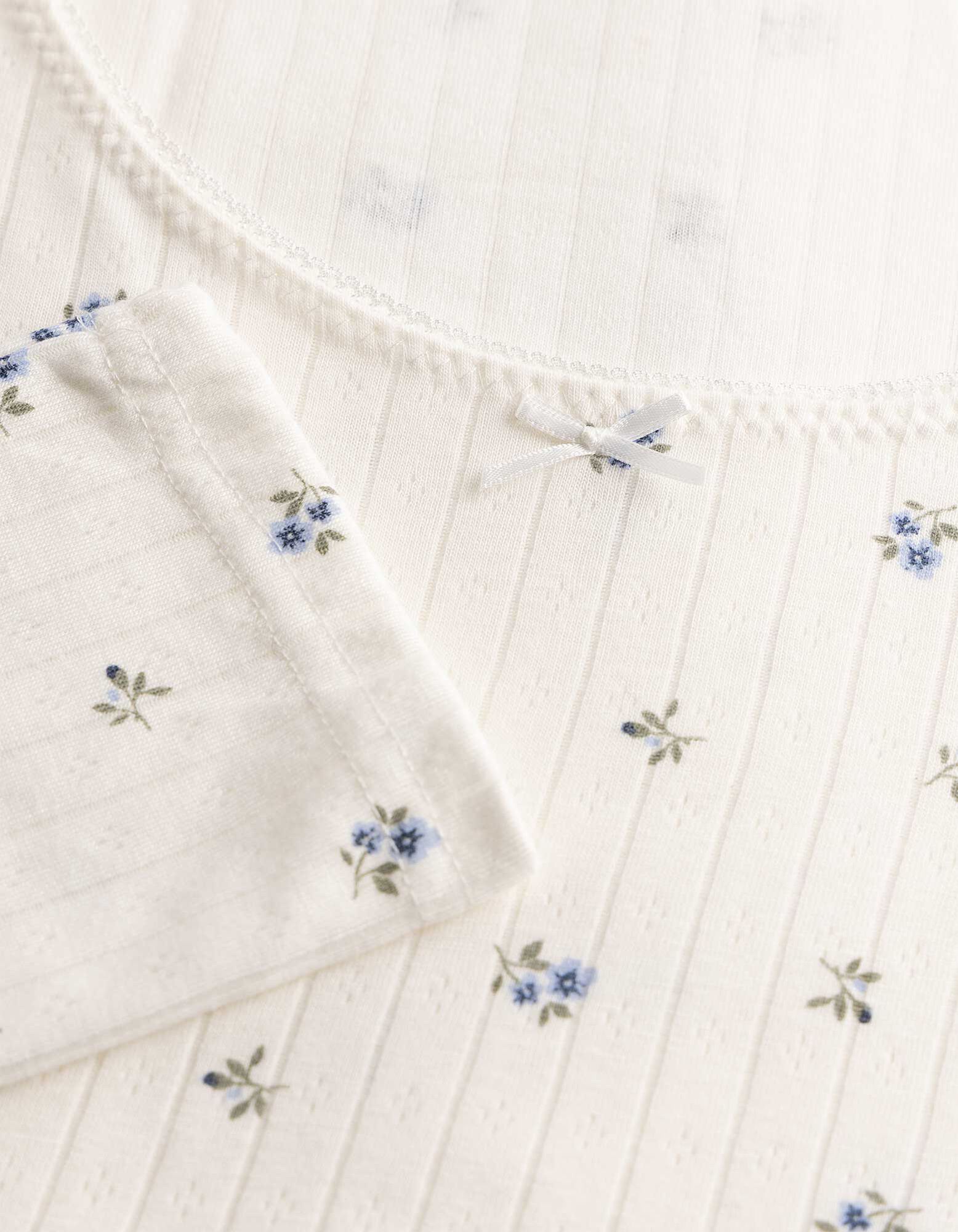 Pyjama Set aus Shirt und Hose - Strukturiertes Material - Off-White