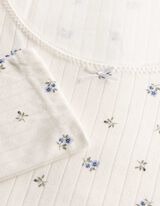 Pyjama Set aus Shirt und Hose - Strukturiertes Material - Off-White