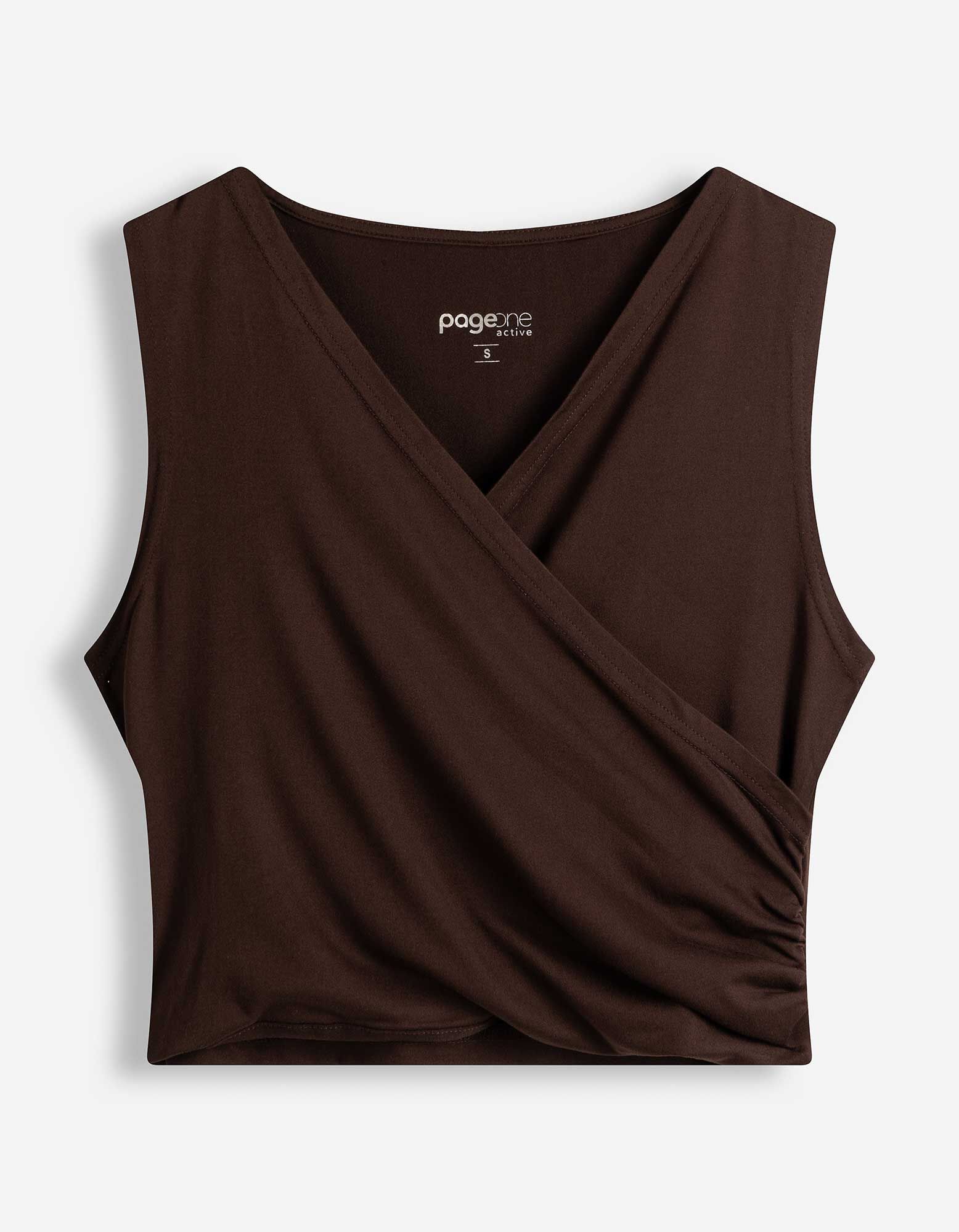 Cropped Shirt - Atmungsaktiv - Dunkelbraun