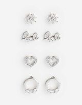 des boucles d'oreilles - Lot de 4 - Argent