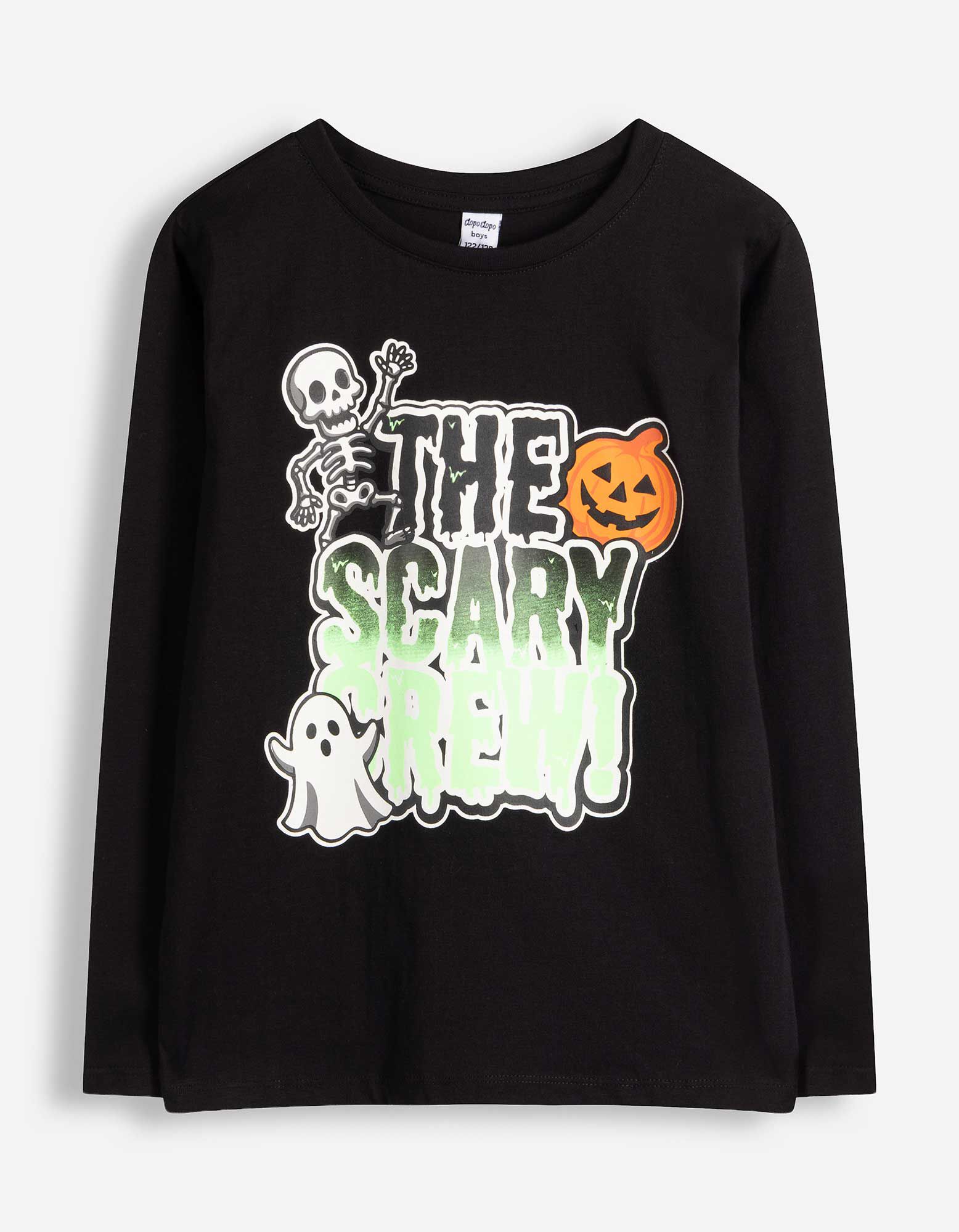 Tričko s dlh&yacute;mi ruk&aacute;vmi - Halloween - Čierna