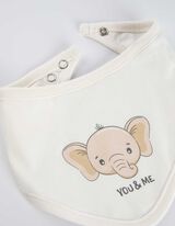 Pikkade varrukatega bodist, pükstest, T-särgist, sipupükstest ja pudipõllest koosnev komplekt - allover-trükk - beezh