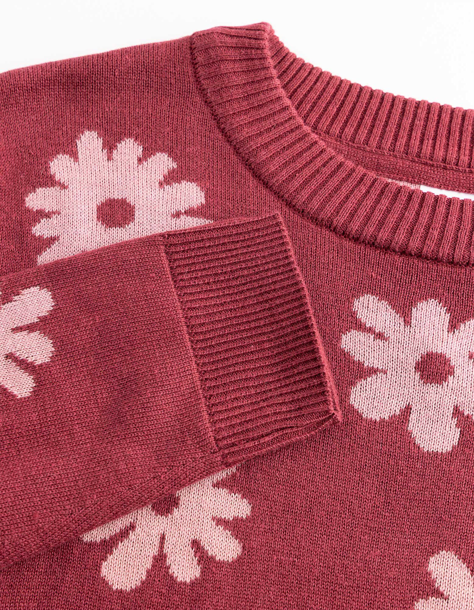 Strickpullover - Strick - Dunkelrot